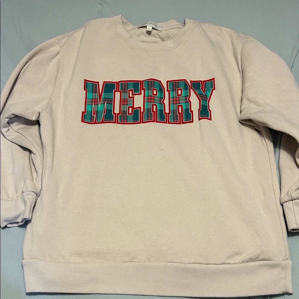 Festive Cream 'Merry' Women's Sweater